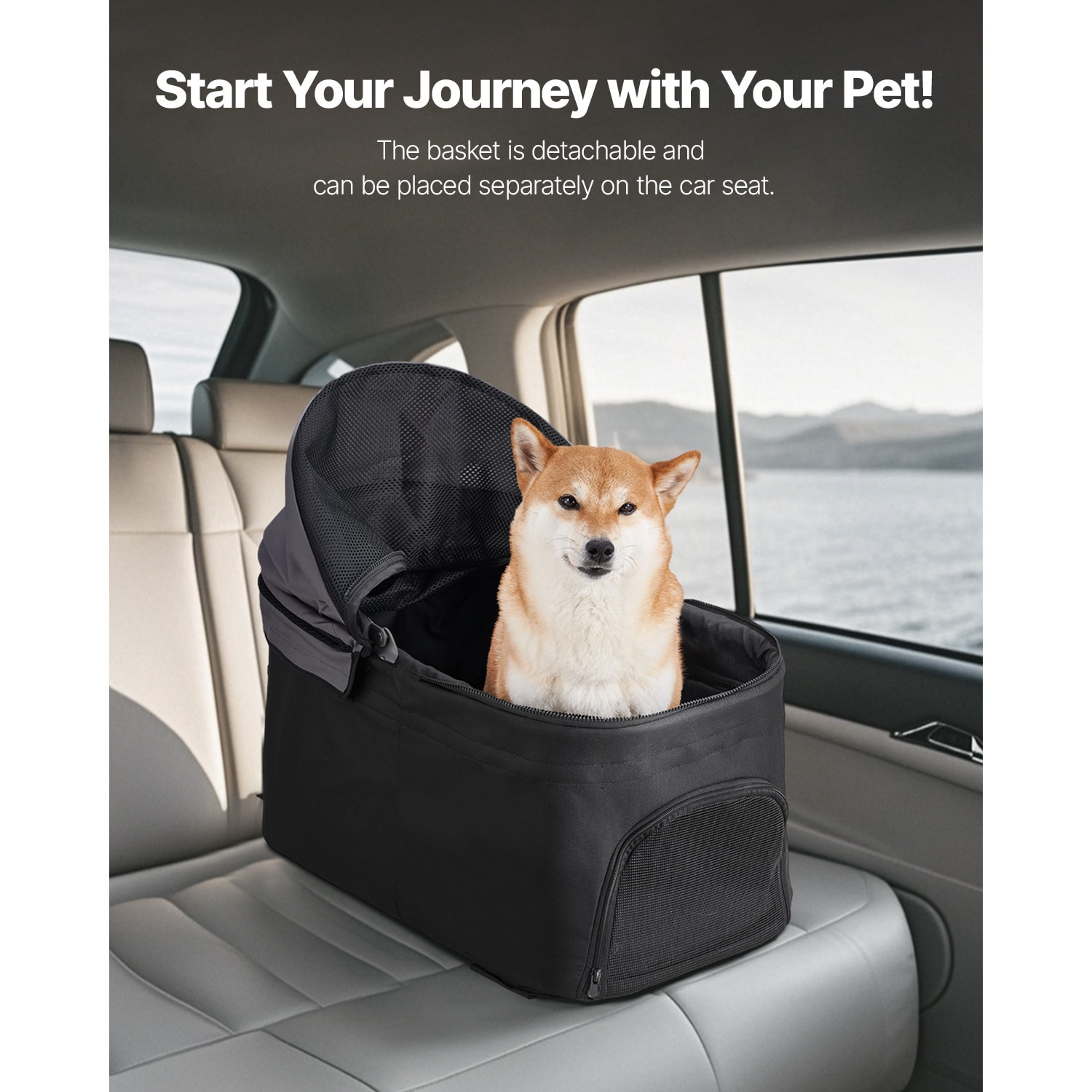 Pet Stroller Foldable 4 Wheels Dog Stroller Detachable Carrier Up To 35lbs_voghion.com